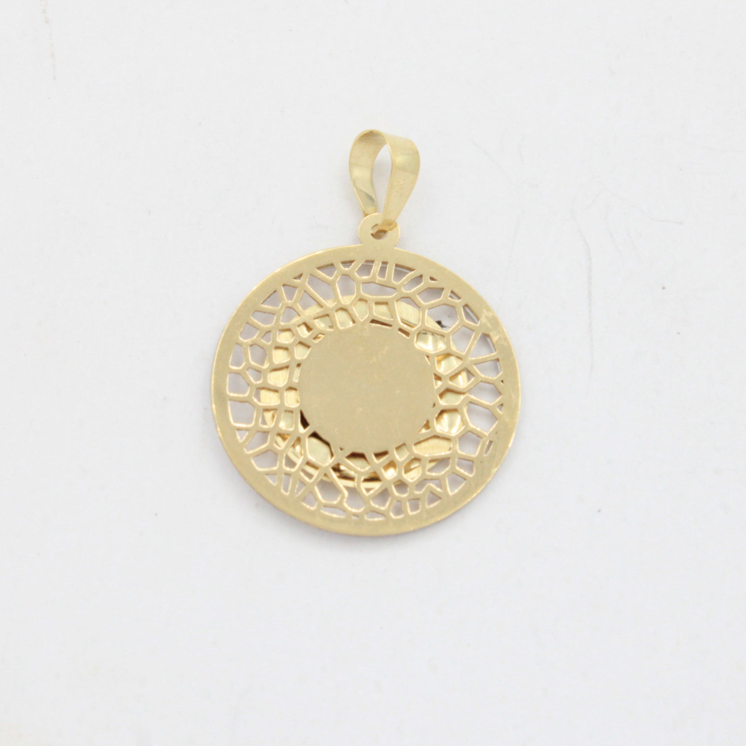 Medalla de Oro 14k Bicolor con Figura de Bautizo mod. 10711