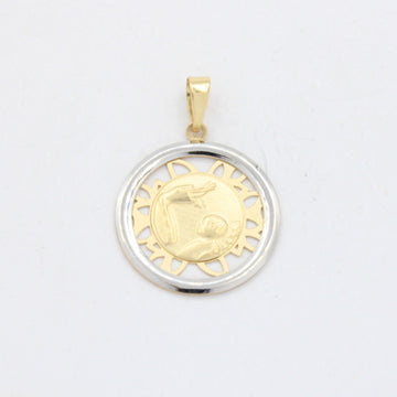 Medalla de Oro 14k para Bautizo en Diseño Especial Fino y Calado mod. 10712