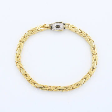 Pulsera Monaco Chain de Oro 14k Modelo Rey de Broche Pavé con Incrustación de Swarovski mod. 9685