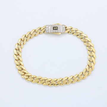 Pulsera Monaco Chain de Oro 14k Modelo Edge con Broche Baguette mod. 10160