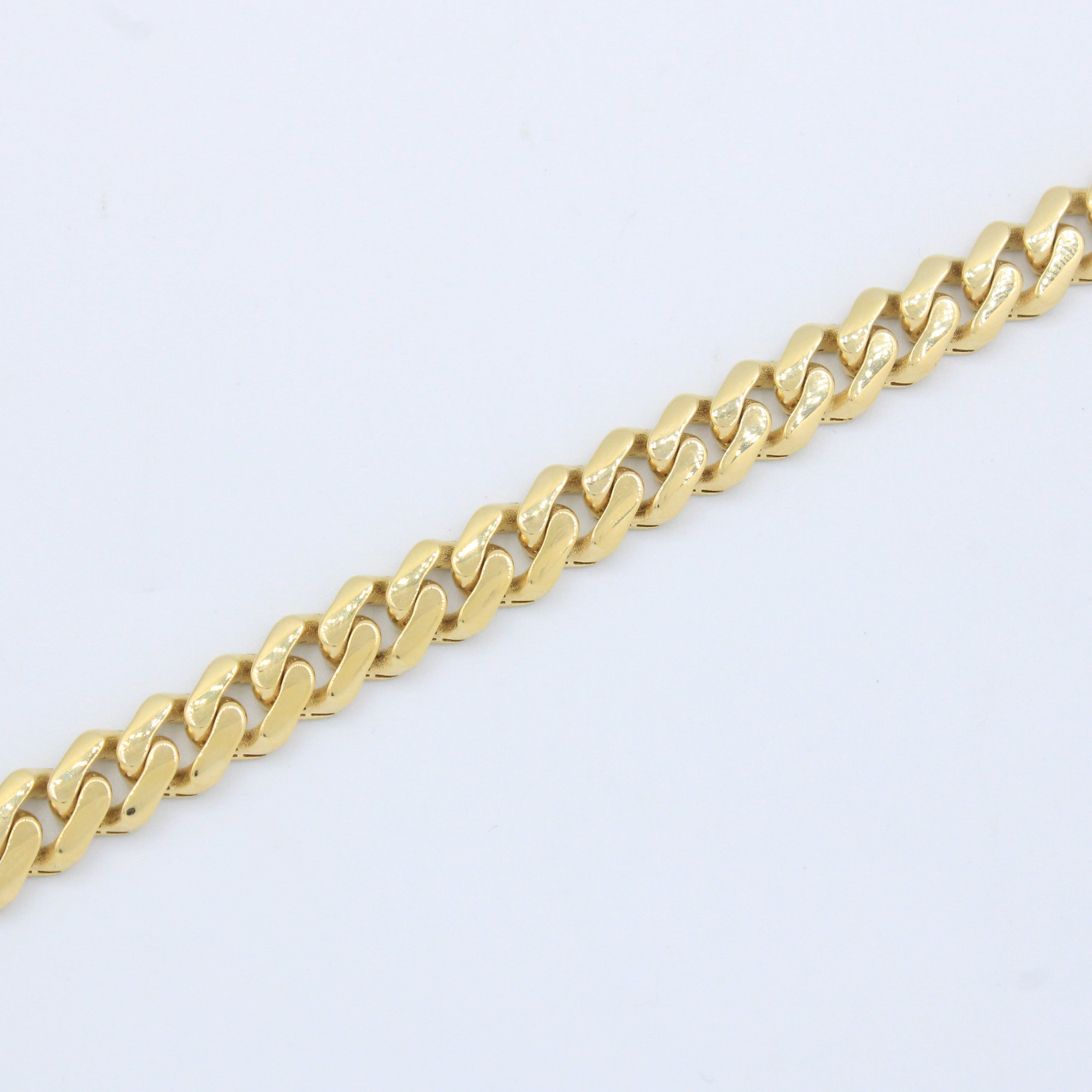 Pulsera Monaco Chain de Oro 14k Modelo Edge con Broche Baguette mod. 10160