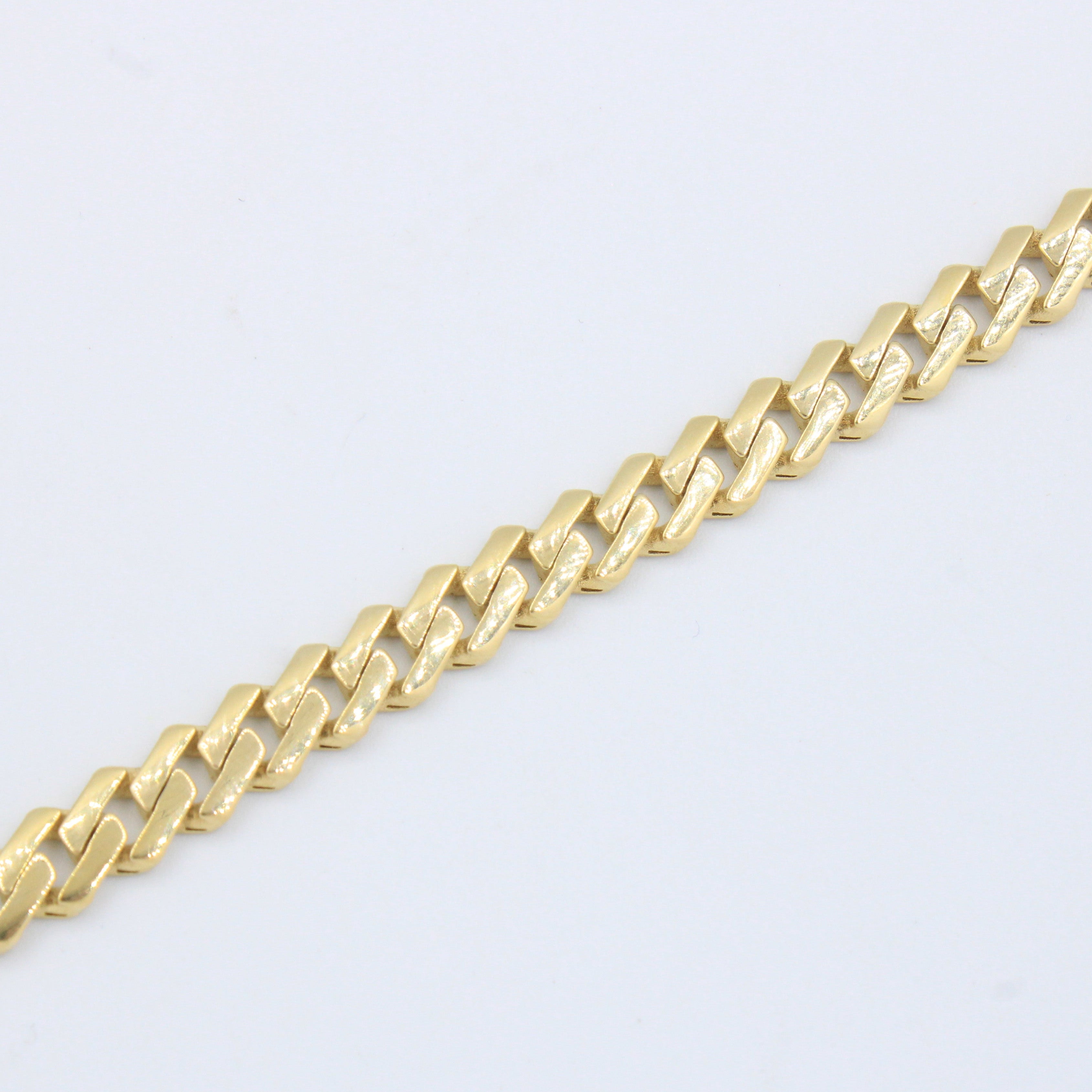 Pulsera Monaco Chain de Oro 14k Modelo Edge con Broche mod. 10155