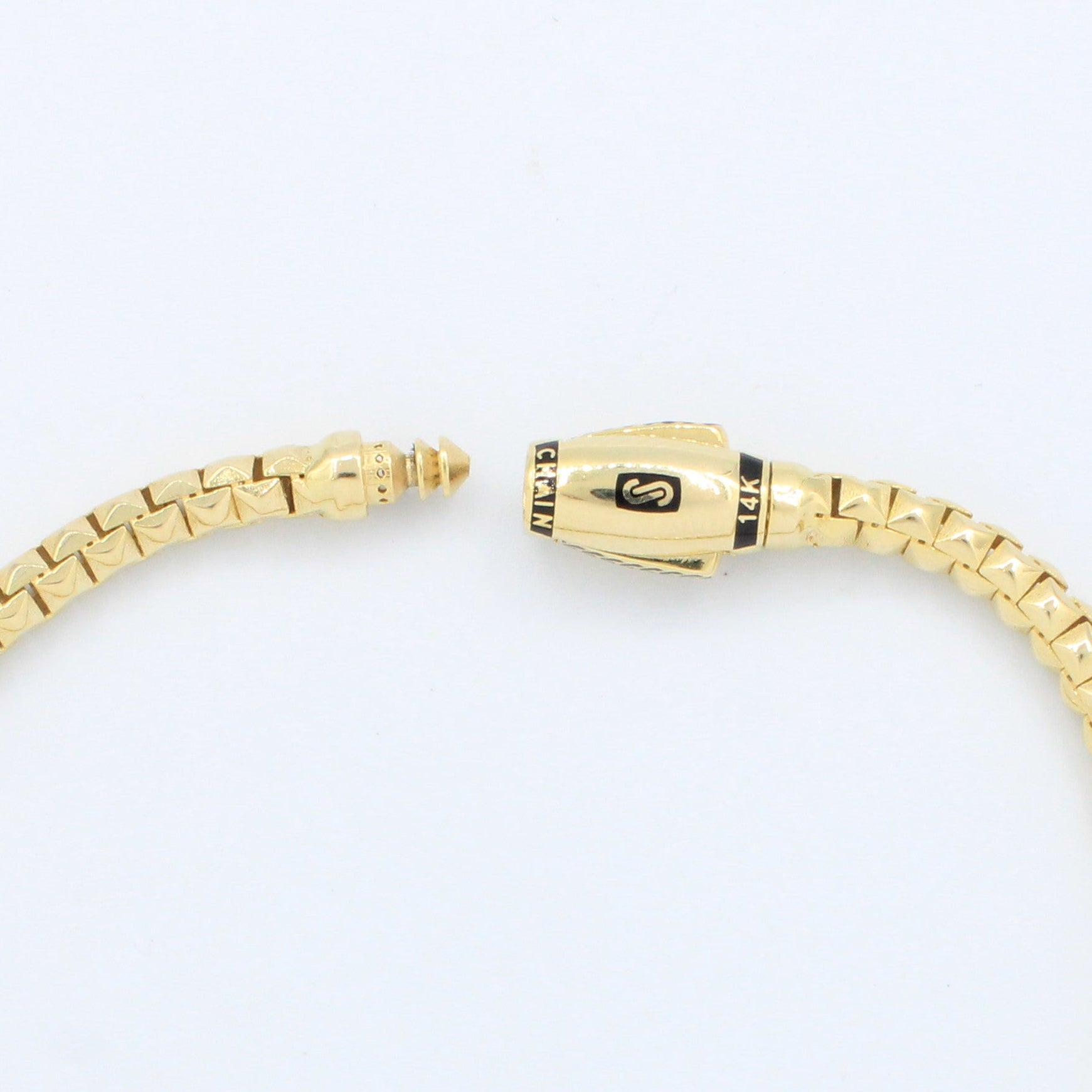 Pulsera Monaco Chain de Oro 14k Modelo Cube con Broche mod. 10156