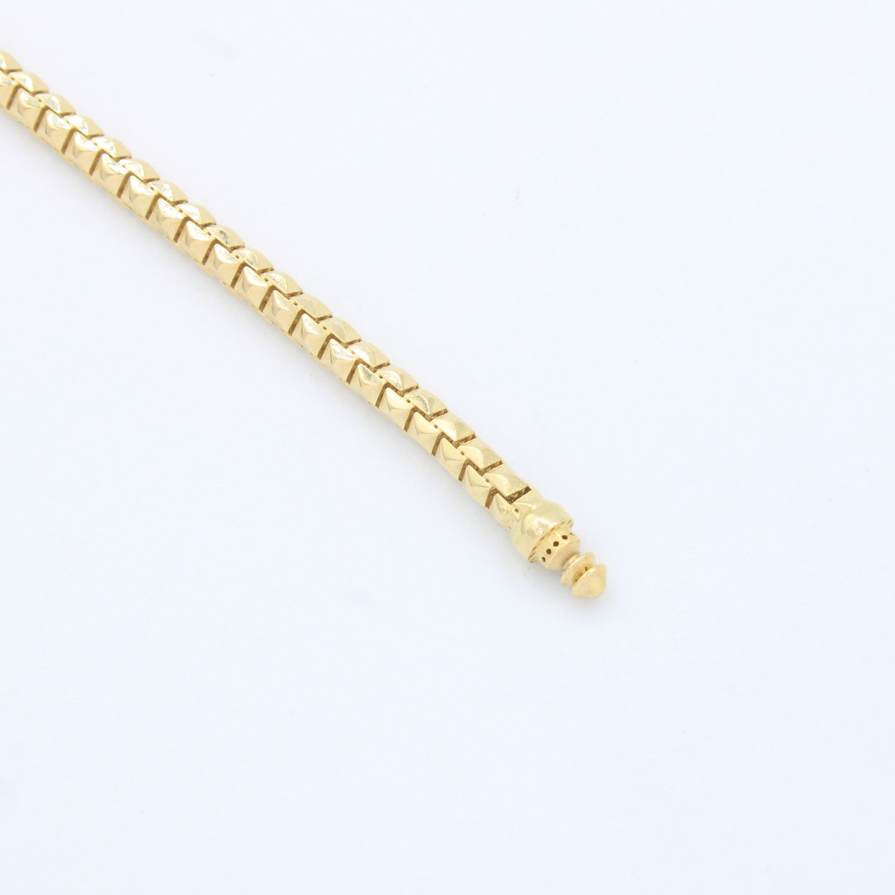 Pulsera Monaco Chain de Oro 14k Modelo Cube con Broche mod. 10156