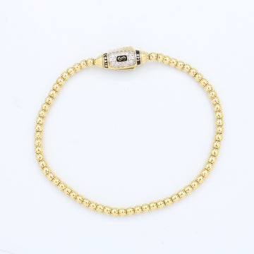 Pulsera Monaco Chain de Oro 14k Modelo Bub de Broche Pavé con Incrustación de Swarovski mod. 9679