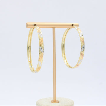 Arracada de Oro 14k con Diseño Diamantado Florentino mod. 10144