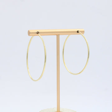 Arracada de Oro 14k Diseño Tubular Hueco y Tradicional Brillante mod. 10148