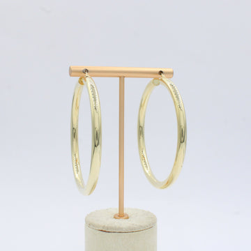 Arracada de Oro 14k Diseño Tubular Redondo de Tono Pálido mod. 10152