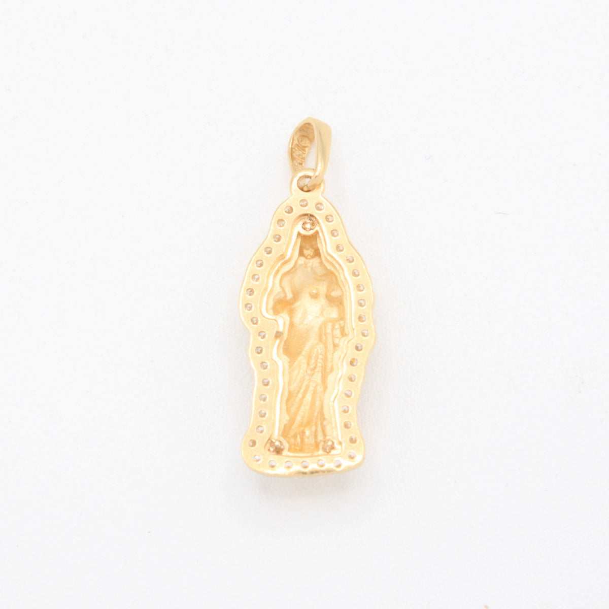 Dije de Oro 14k San Judas Tadeo con Borde de Zirconias mod. 11091