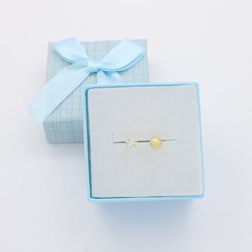Broquel de Oro 14k con Diseño Doble Vista Hongo y Zirconia mod. 10721