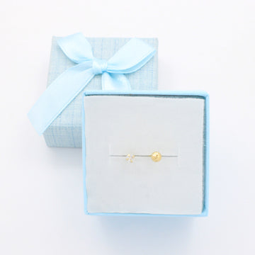Broquel de Oro 14k Doble Vista con Zirconia y Hongo Pequeño Diamantado mod. 10726