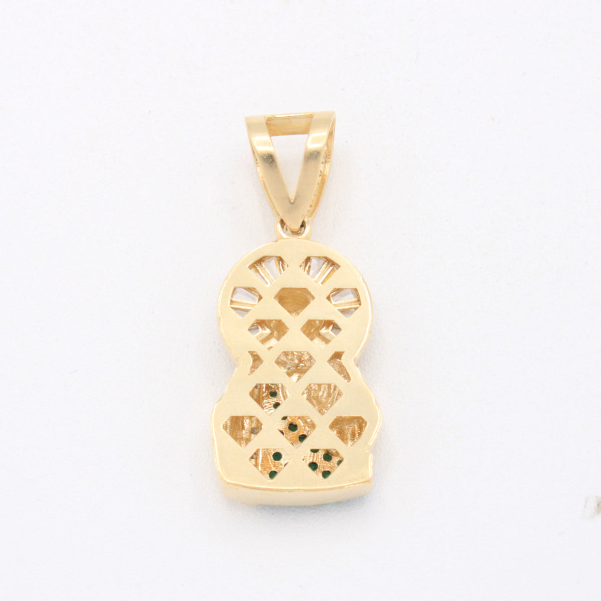 Dije de Oro 14k San Judas Tadeo con Zirconias Verdes mod. 11100