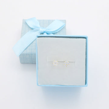Broquel de Oro 14k Diseño de Zirconia Brillante mod. 10731