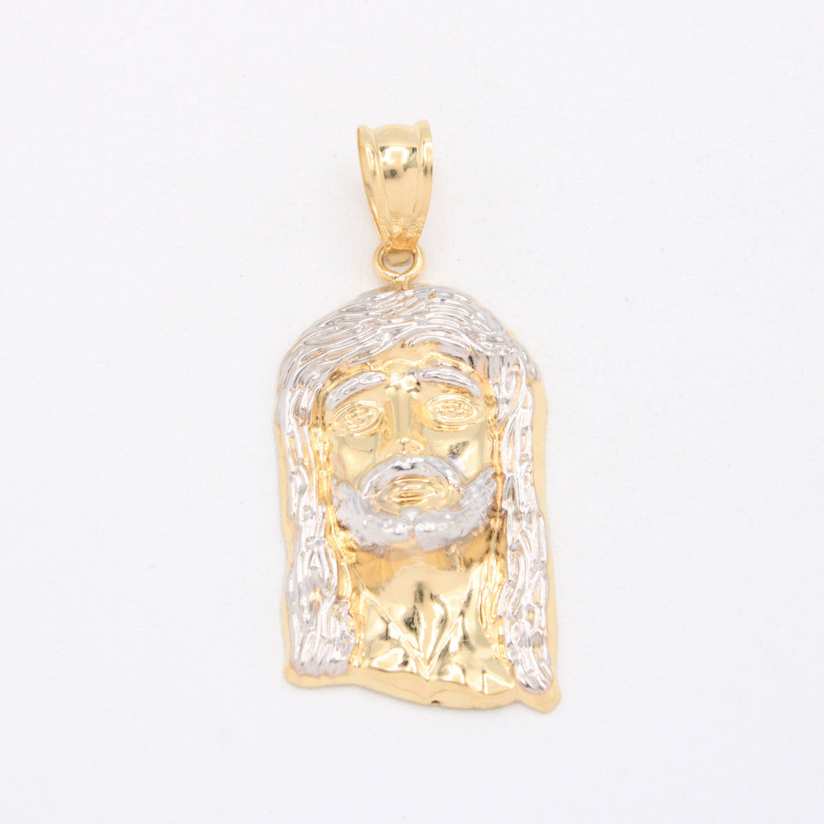 Dije de Oro 14k Especial de Cristo con Detalles en Oro Blanco mod. 11102