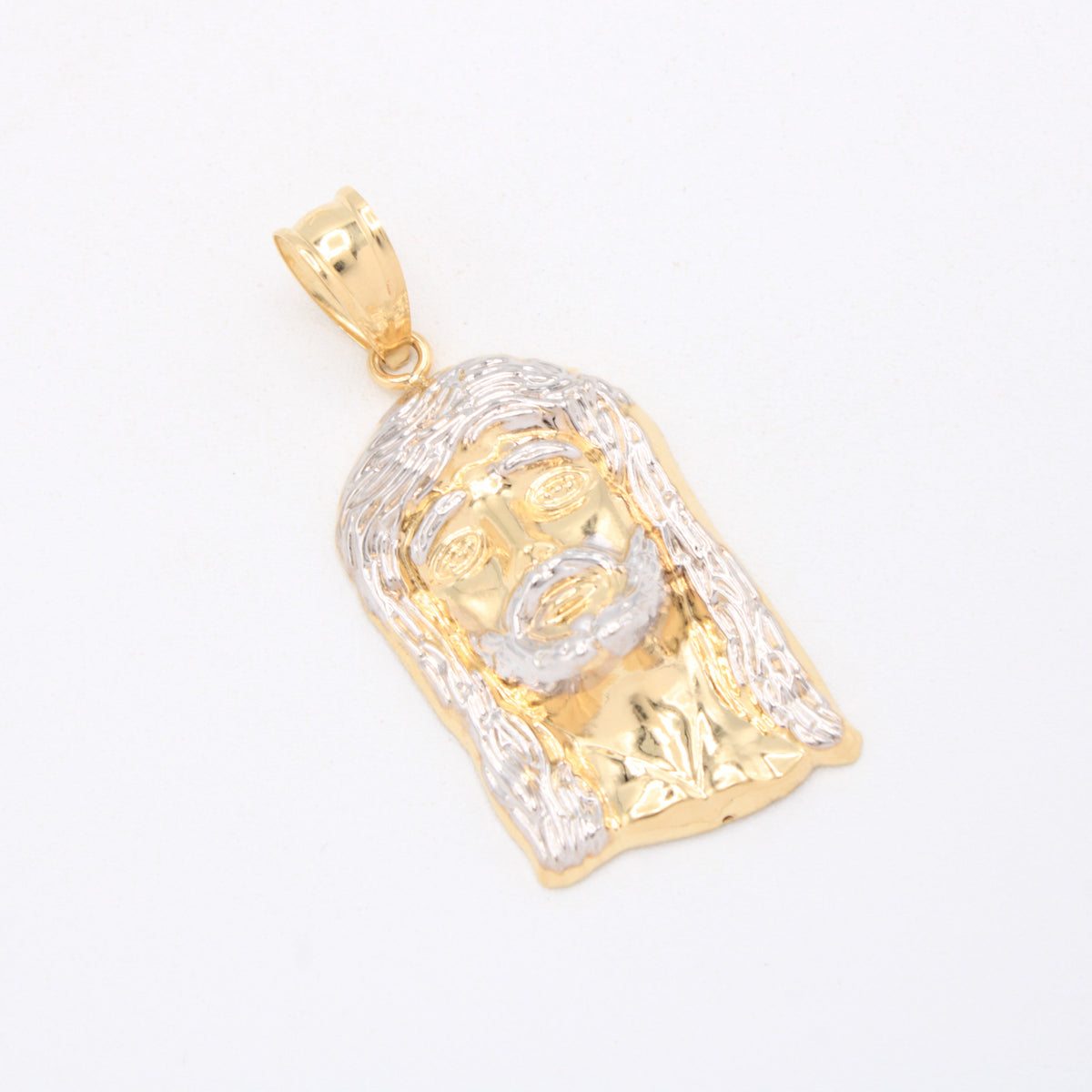 Dije de Oro 14k Especial de Cristo con Detalles en Oro Blanco mod. 11102
