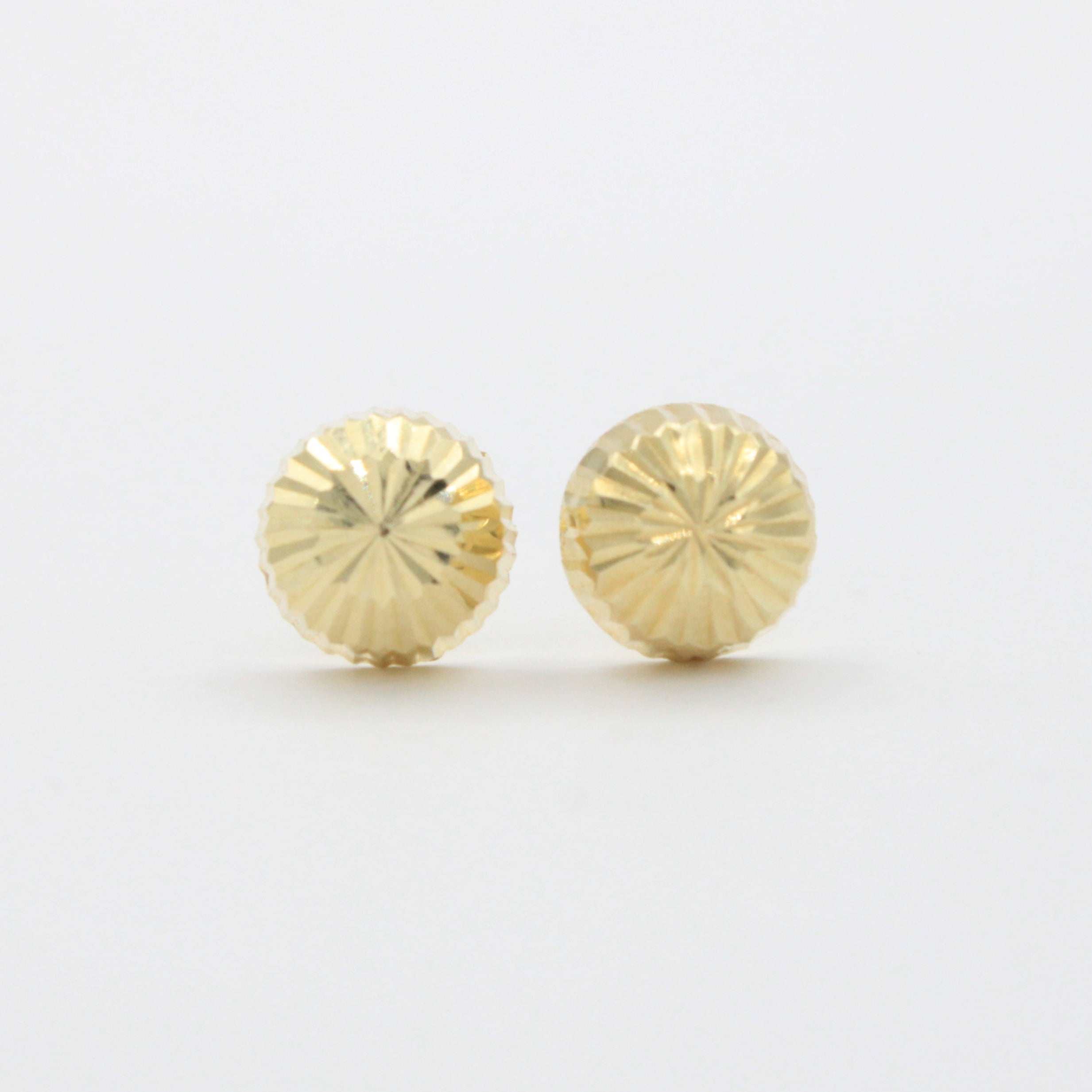 Broquel de Oro 14k Hongo Diamantado Estilo Hueco mod. 10719