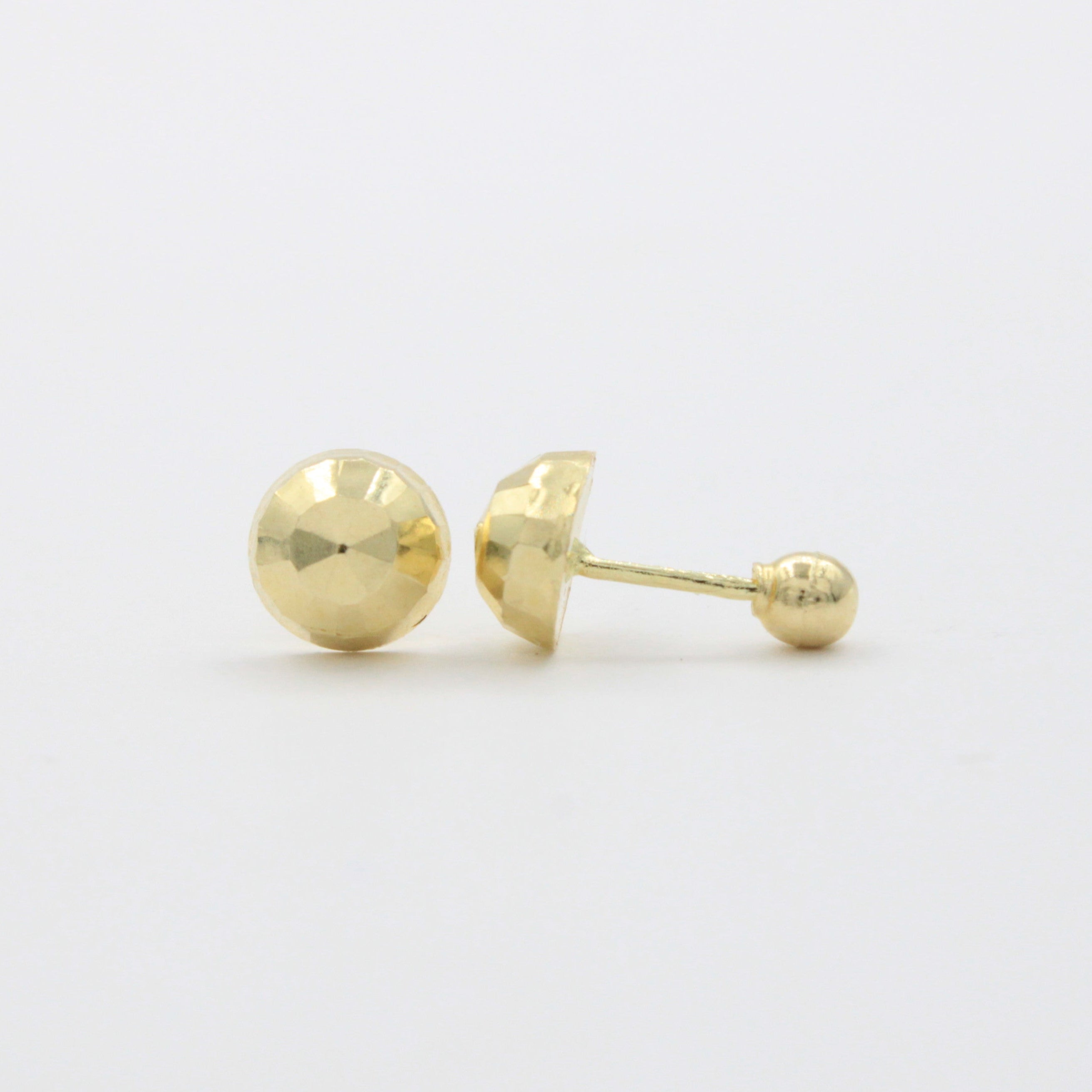 Broquel de Oro 14k Hongo Hueco de Diseño Facetado mod. 10723