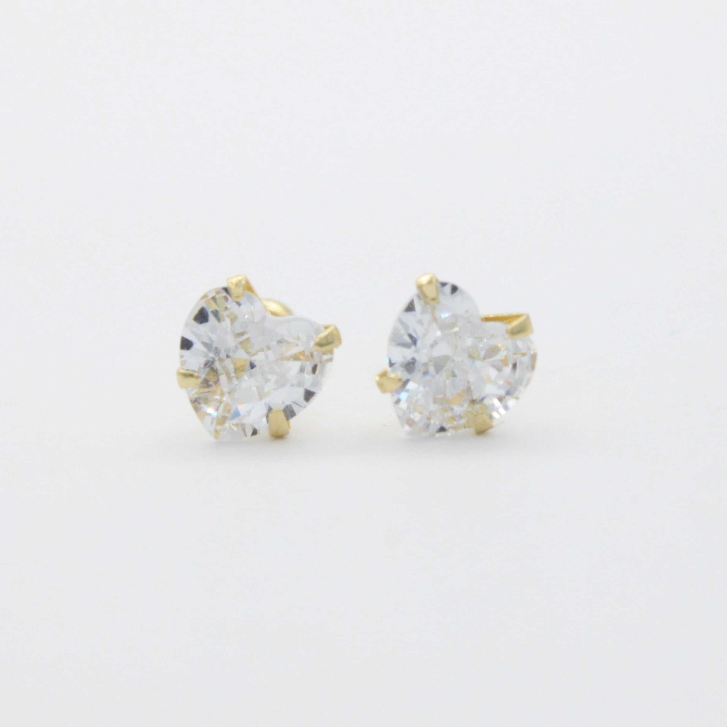 Broquel de Oro 14k Zirconia de Corazón Brillante mod. 10725