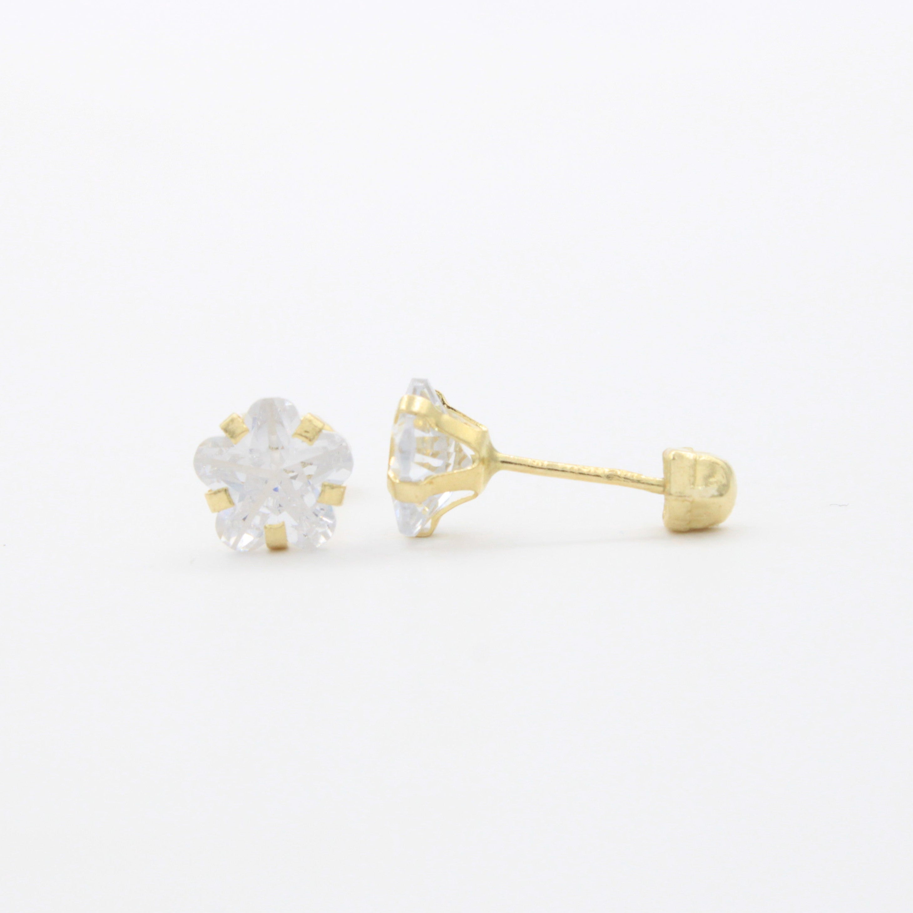 Broquel de Oro 14k Diseño de Zirconia Brillante mod. 10731