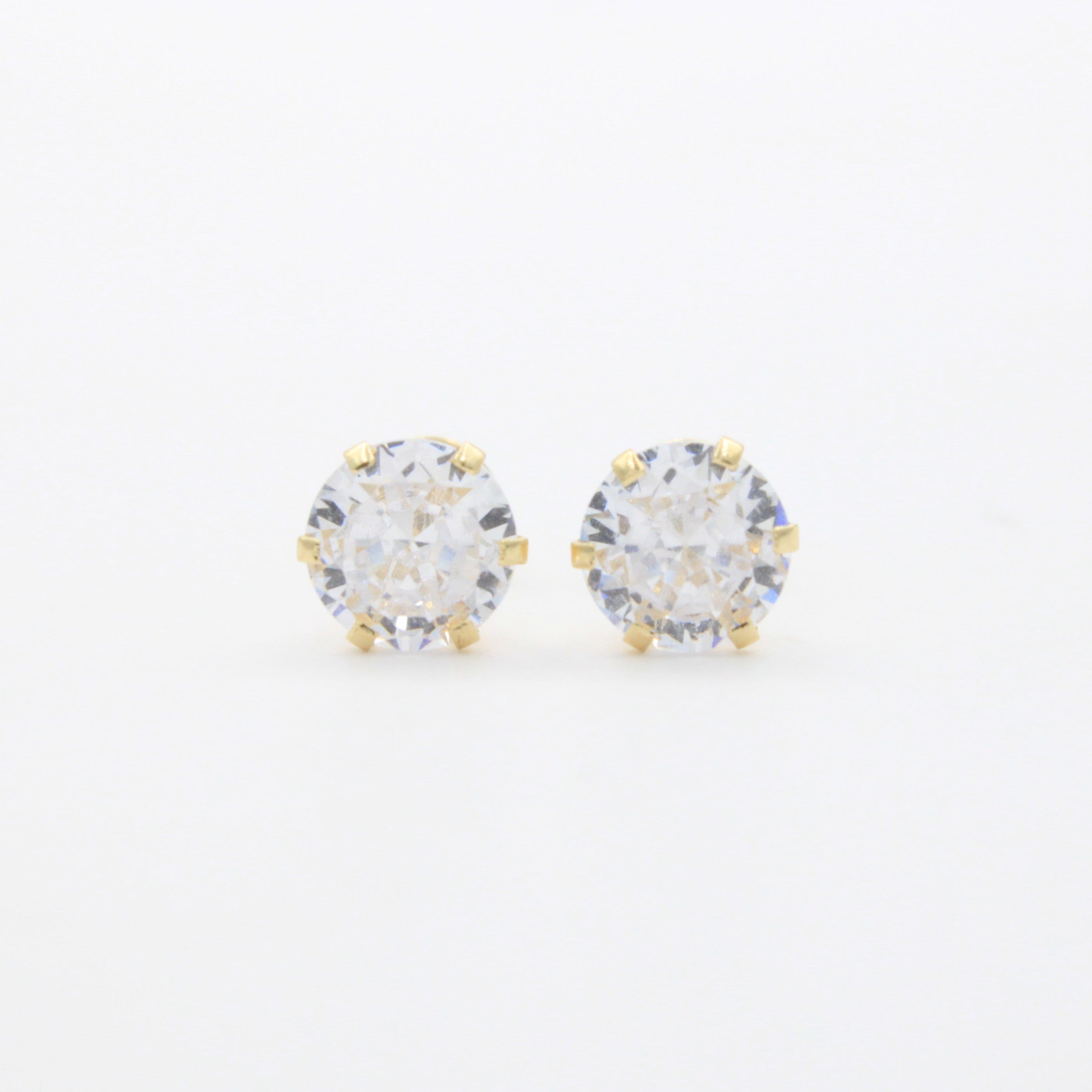 Broquel de Oro 14k con Zirconia Brillante de Corte Fino mod. 10735