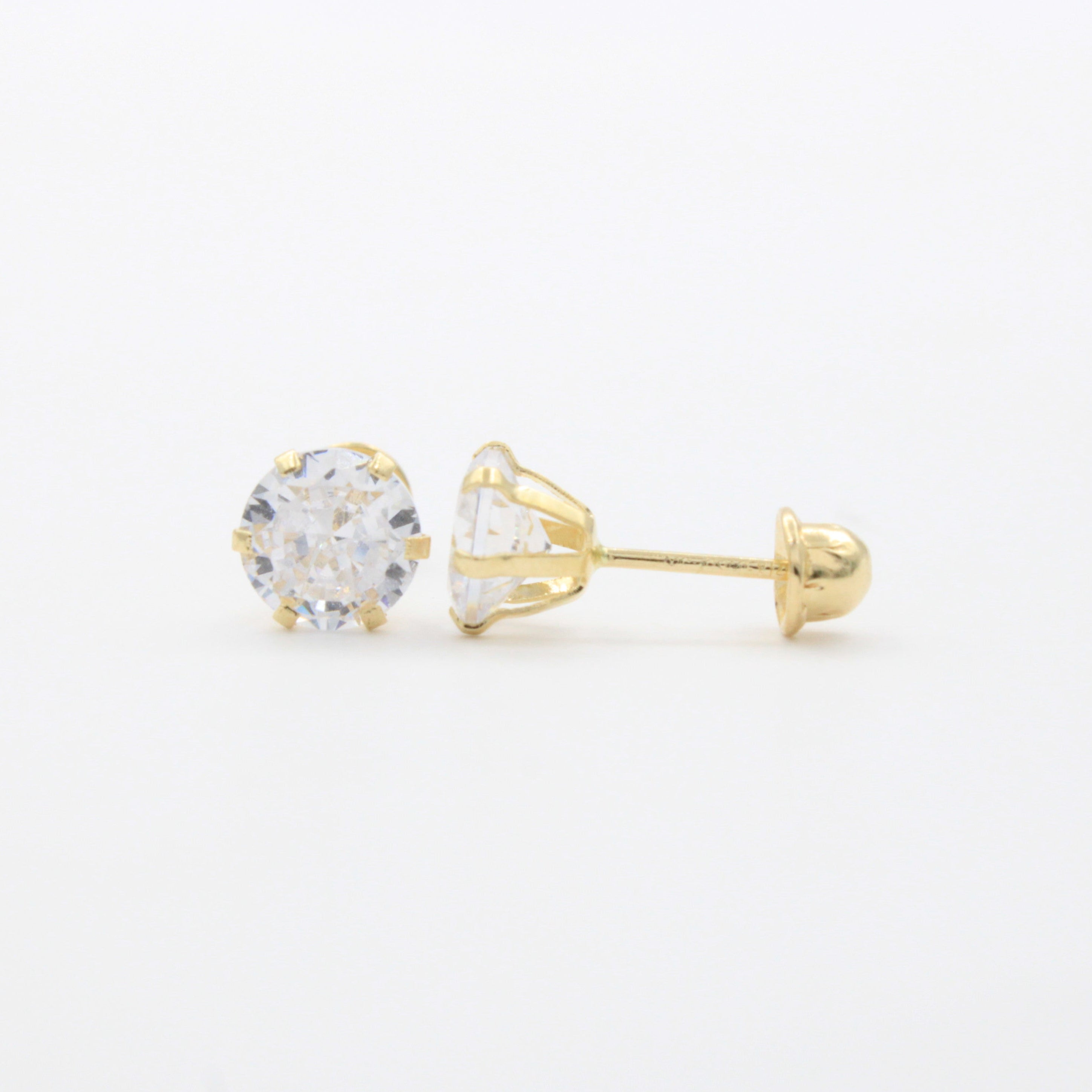 Broquel de Oro 14k con Zirconia Brillante de Corte Fino mod. 10735