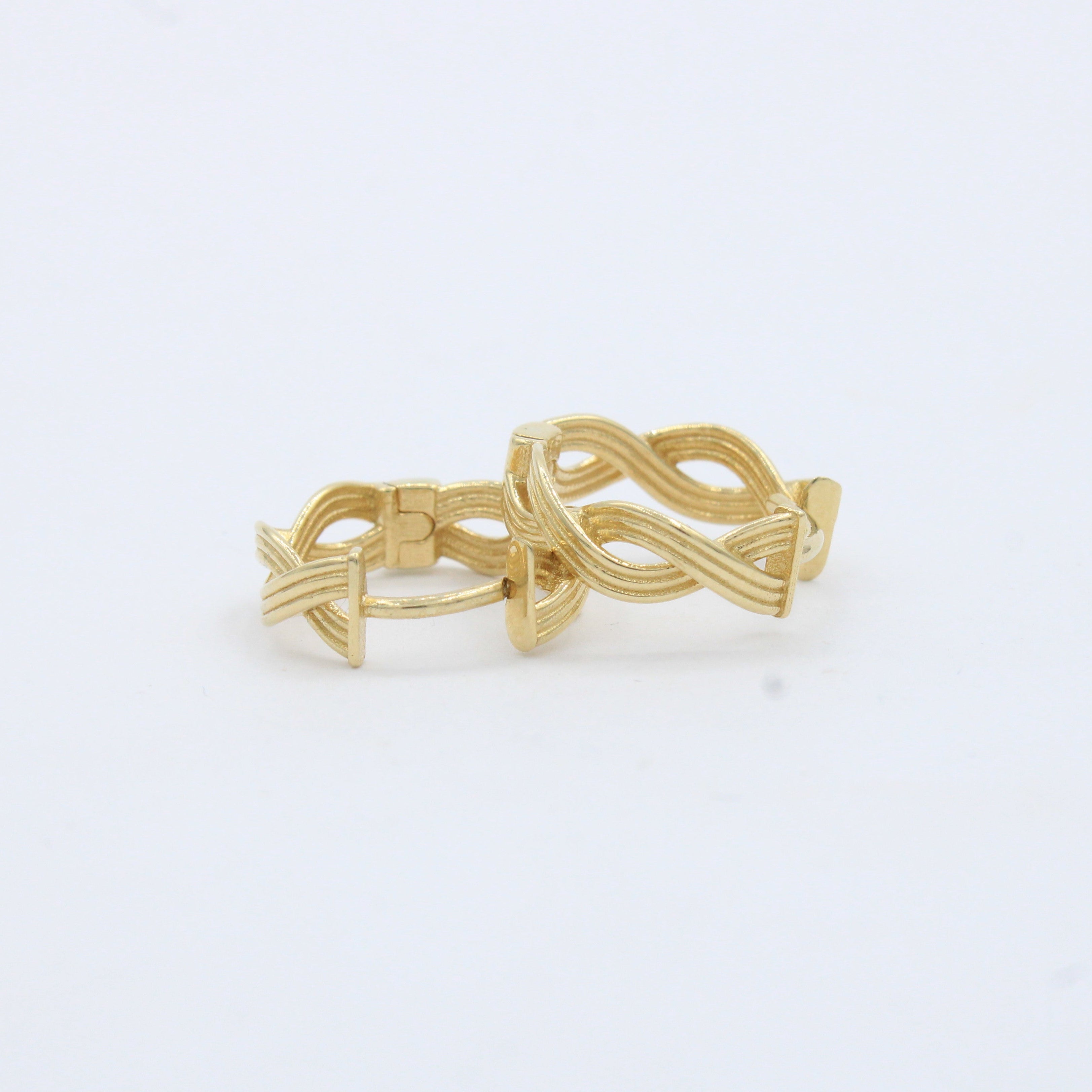 Grapa de Oro 14k de Diseño Trenzado Cruzado mod. 10161