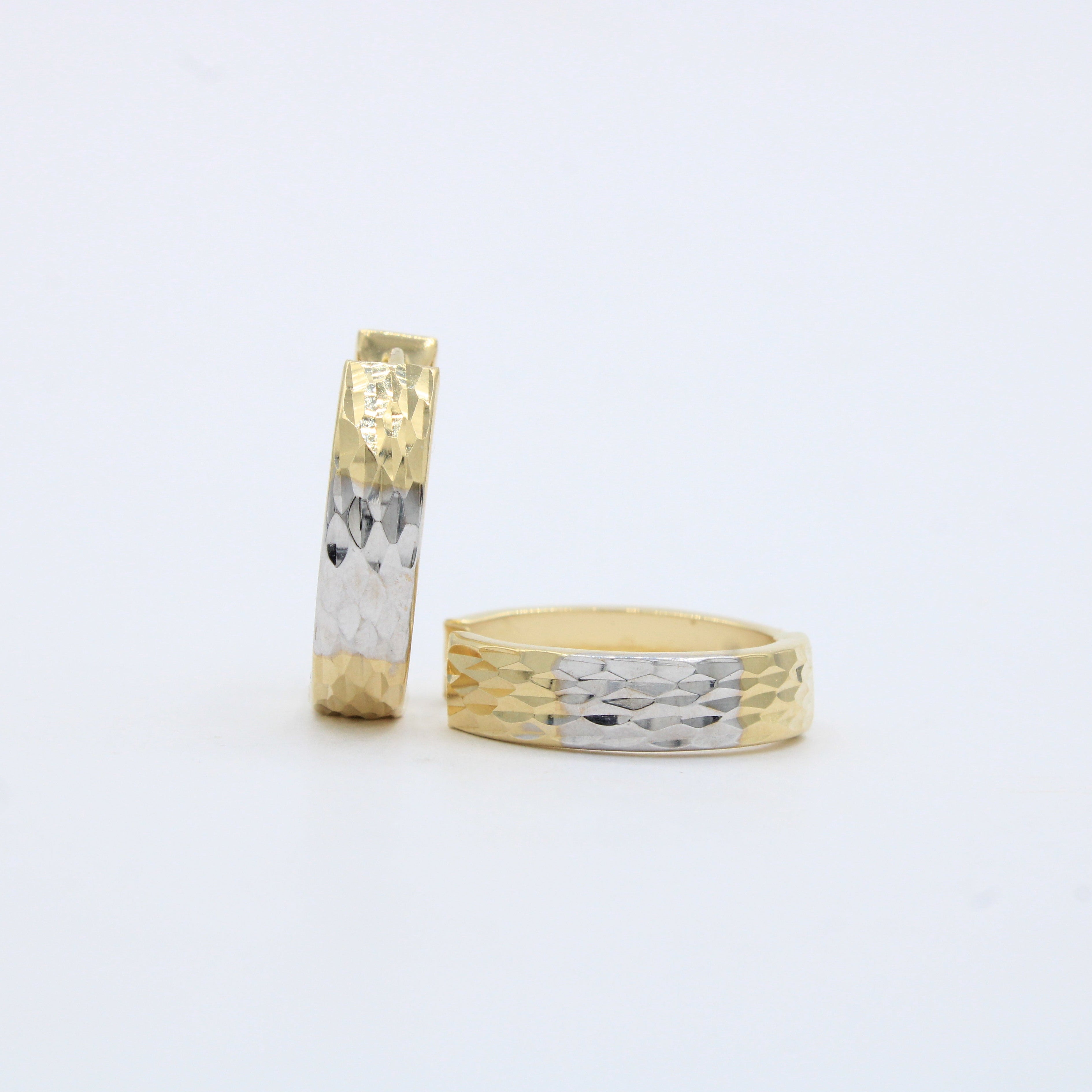 Grapa de Oro 14k Bicolor con Diamantado Especial mod. 10167