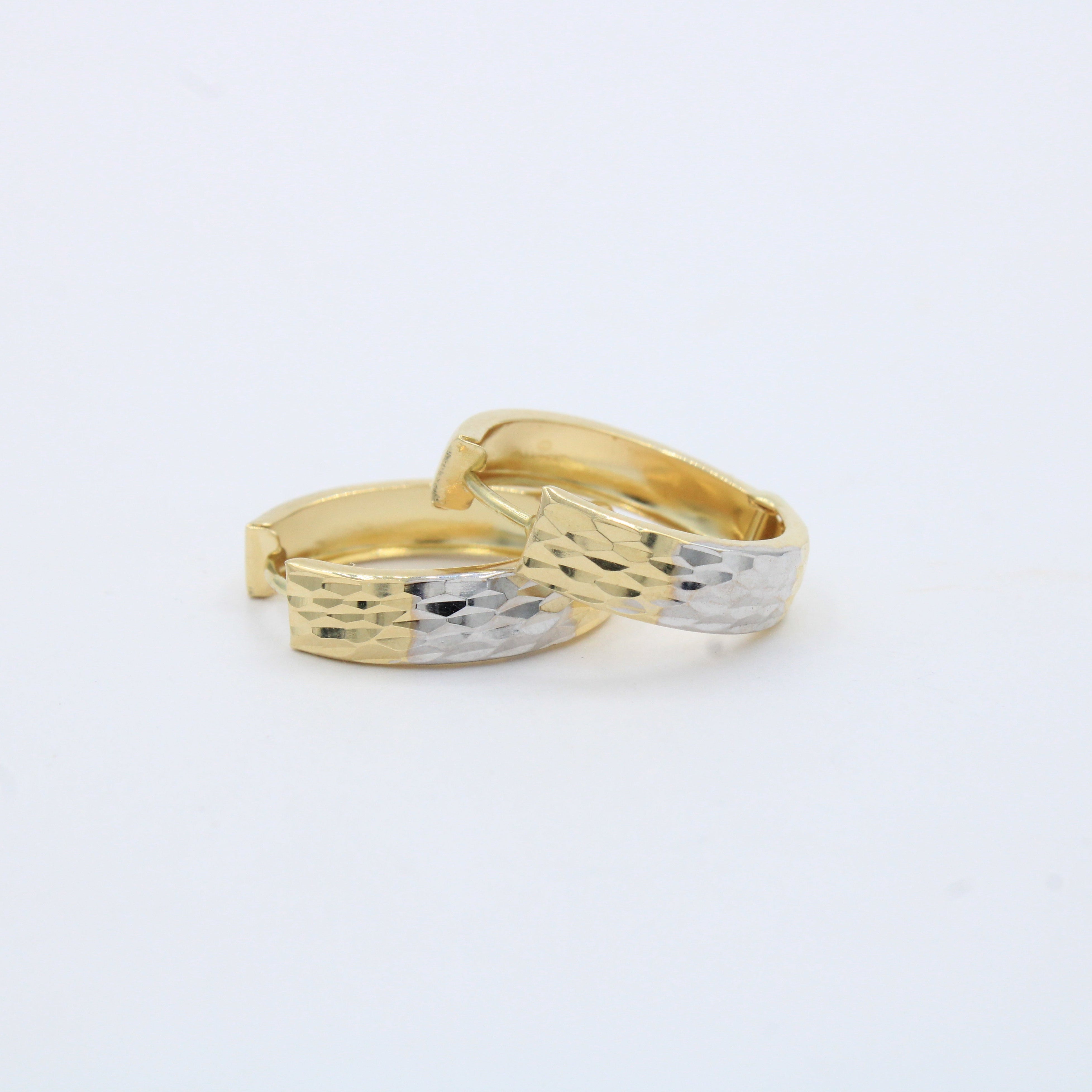 Grapa de Oro 14k Bicolor con Diamantado Especial mod. 10167