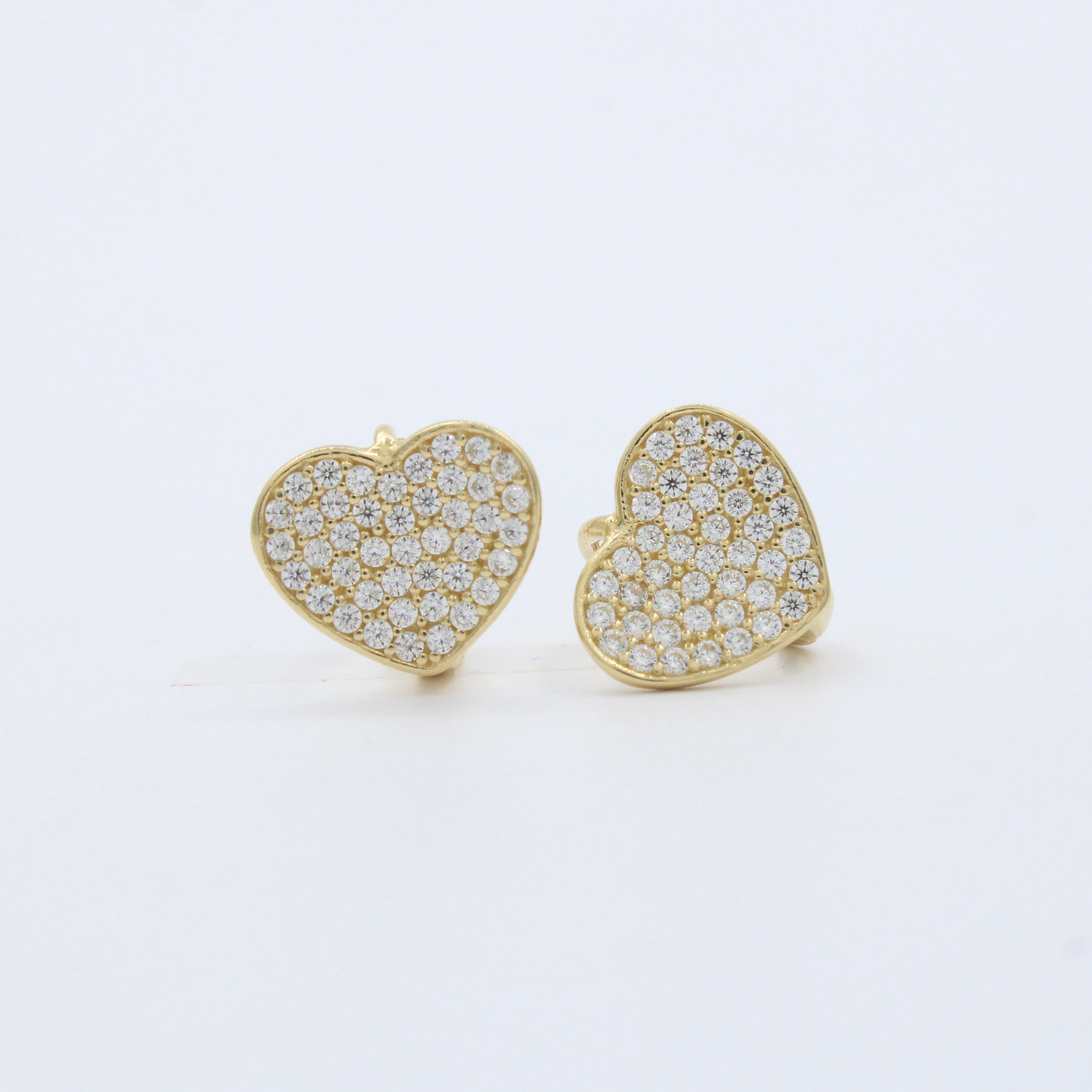 Grapa de Oro 14k Diseño de Corazón con Zirconias mod. 10171