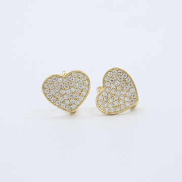 Grapa de Oro 14k Diseño de Corazón con Zirconias mod. 10171