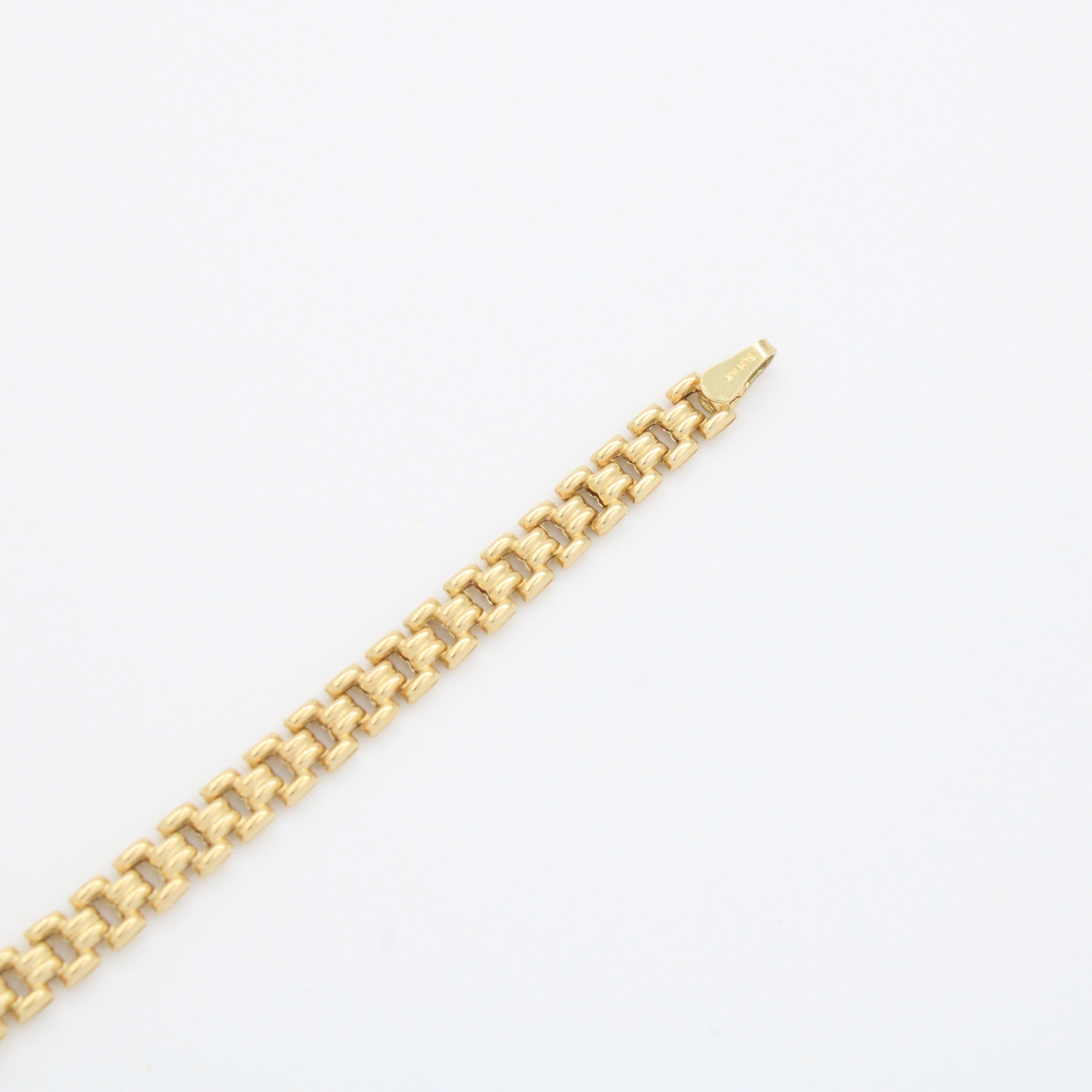 Pulsera de Oro 14k Tejido Fino y Brillante Estilo Elegante mod. 10742