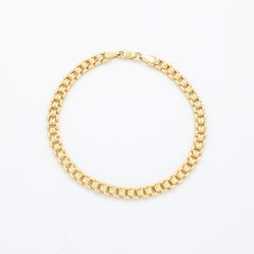 Pulsera de Oro 14k Tejido Fino y Brillante Estilo Elegante mod. 10742