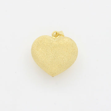 Dije de Oro 14k Corazón Doble Vista Escarchada y Diamantada de Diseño Hueco mod. 10811