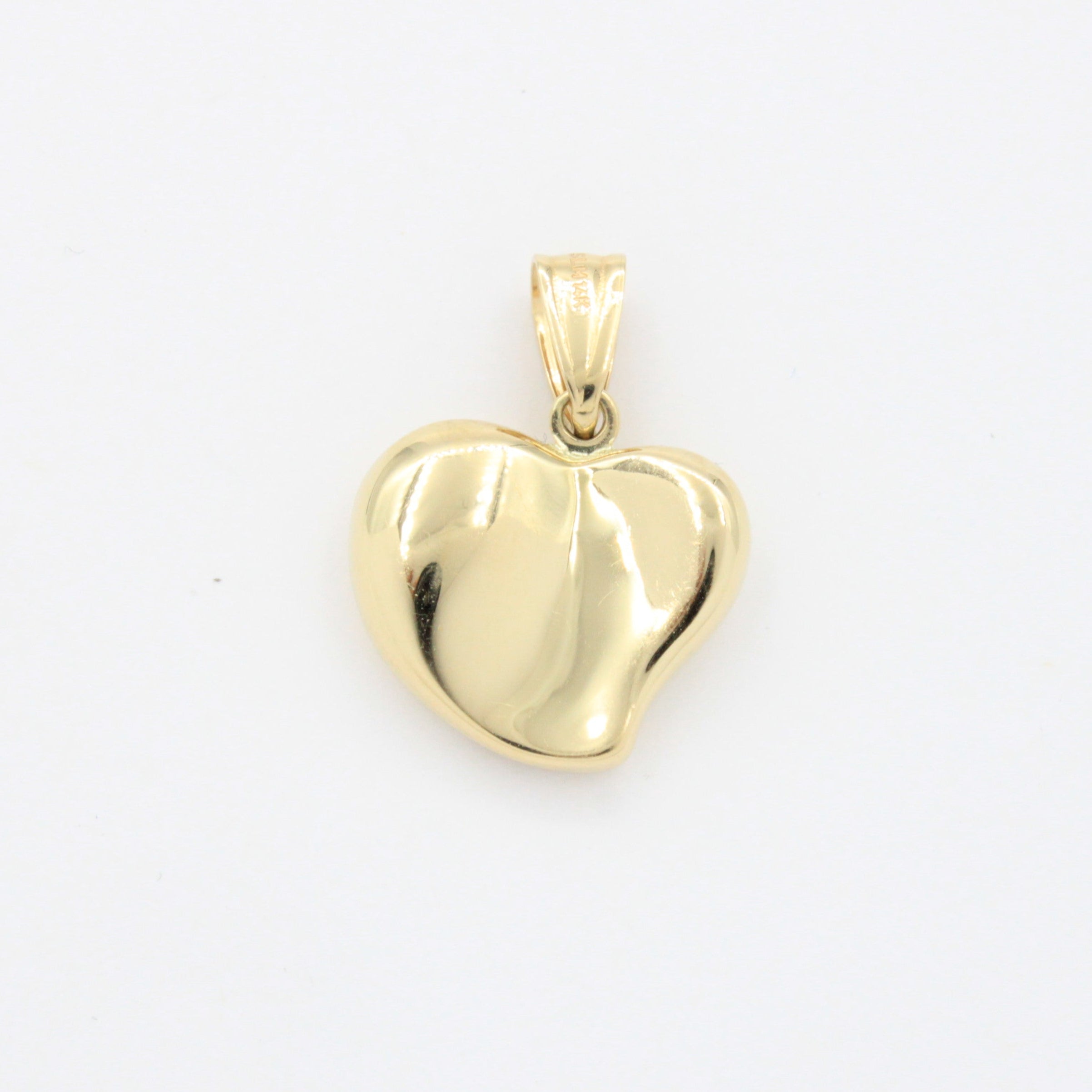 Dije de Oro 14k Corazón de Diseño Ondulado Hueco de Estilo Brillante mod. 10809