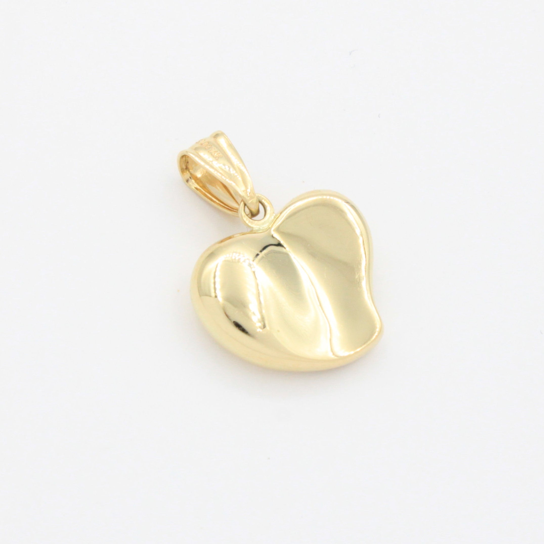 Dije de Oro 14k Corazón de Diseño Ondulado Hueco de Estilo Brillante mod. 10809