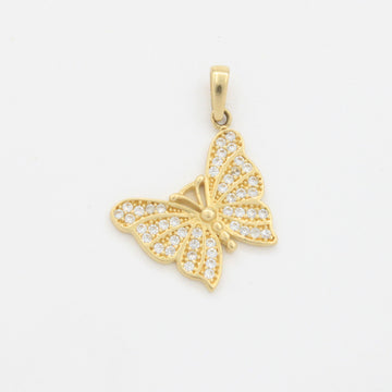 Dije de Oro 14k Mariposa Elegante Detallada con Incrustación Especial de Zirconias Finas mod. 10805