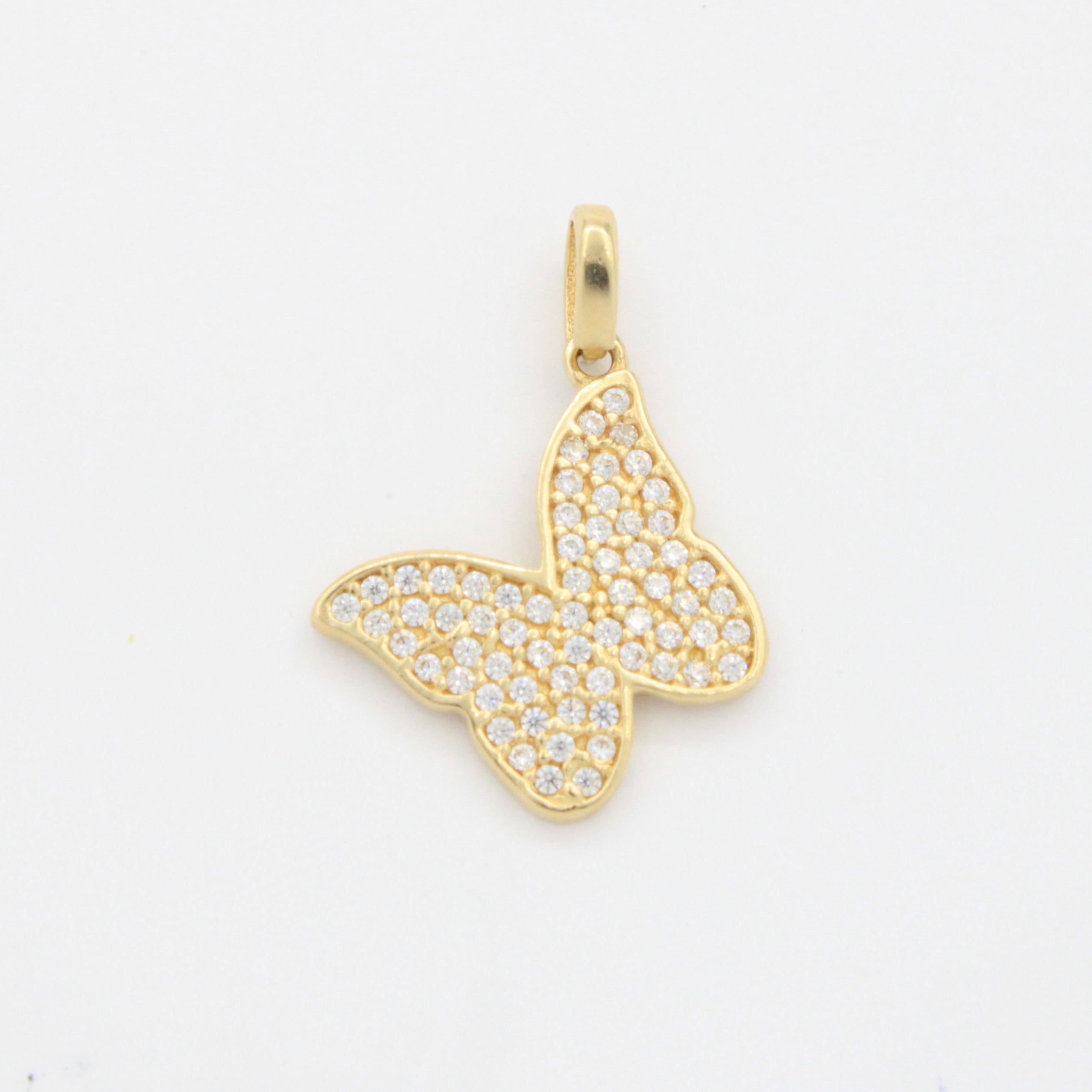Dije de Oro 14k Mariposa Incrustada con Zirconias Brillantes mod. 10802