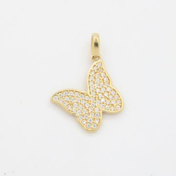 Dije de Oro 14k Mariposa Incrustada con Zirconias Brillantes mod. 10802