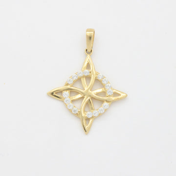 Dije de Oro 14k Nudo de Bruja con Círculo de Zirconias mod. 10801