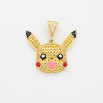 Dije de Oro 14k Pikachu Fino Incrustado con Zirconias de Corte Brillante mod. 10799