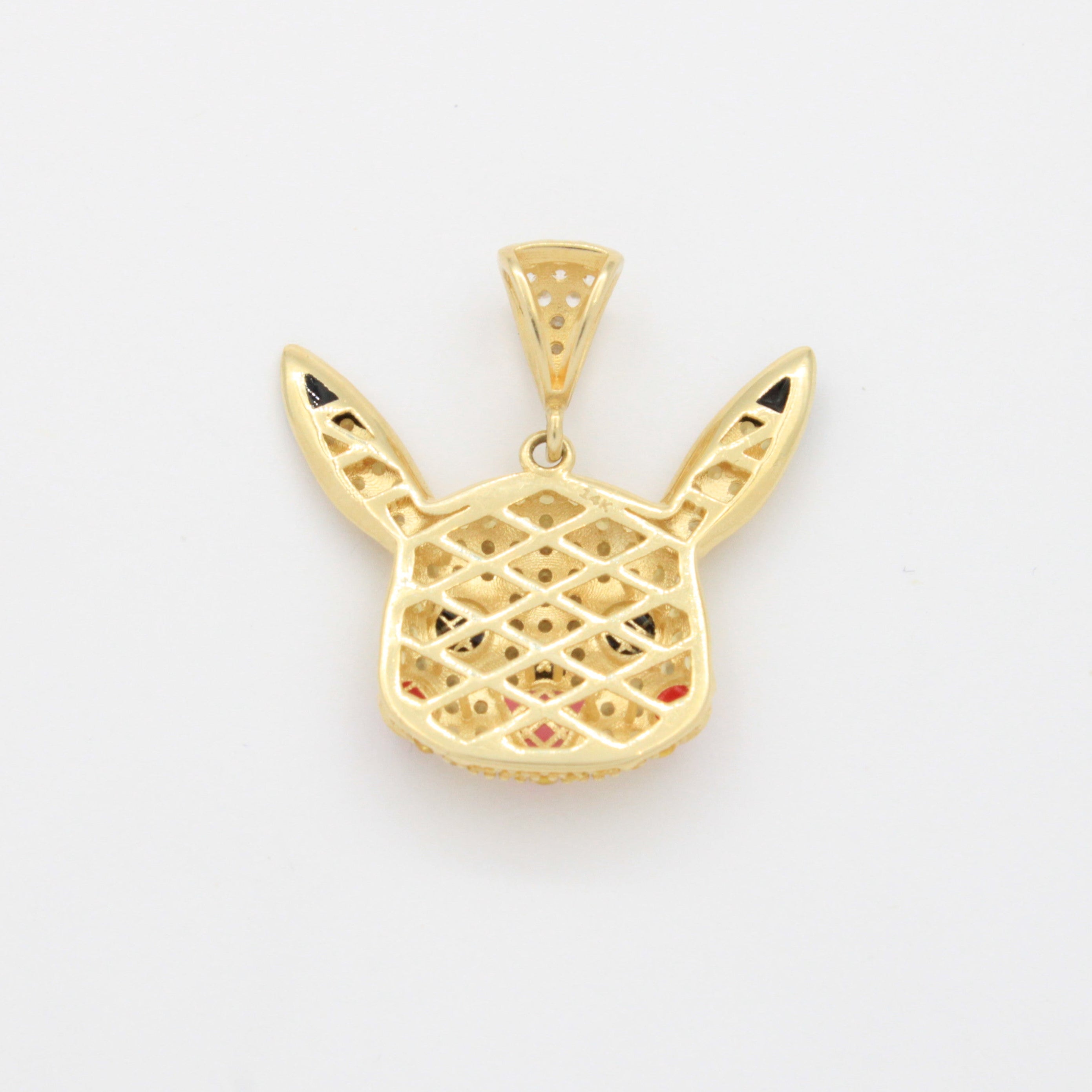 Dije de Oro 14k Pikachu Fino Incrustado con Zirconias de Corte Brillante mod. 10799