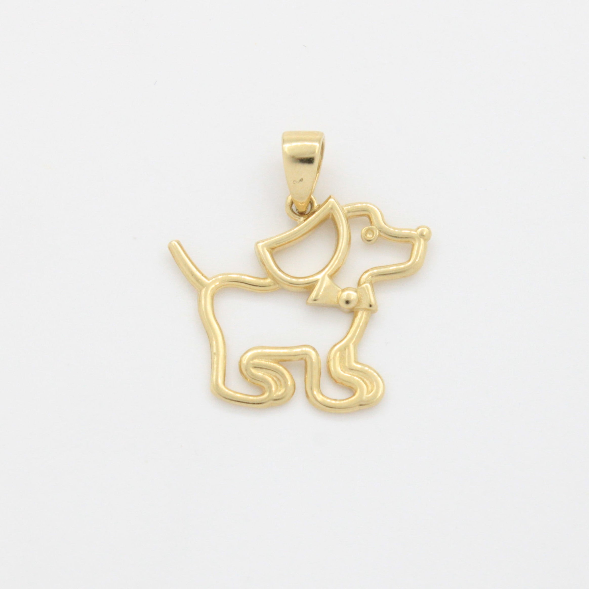 Dije de Oro 14k Perrito en Diseño Brillante Estilo Silueta mod. 10797