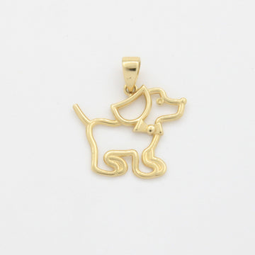 Dije de Oro 14k Perrito en Diseño Brillante Estilo Silueta mod. 10797