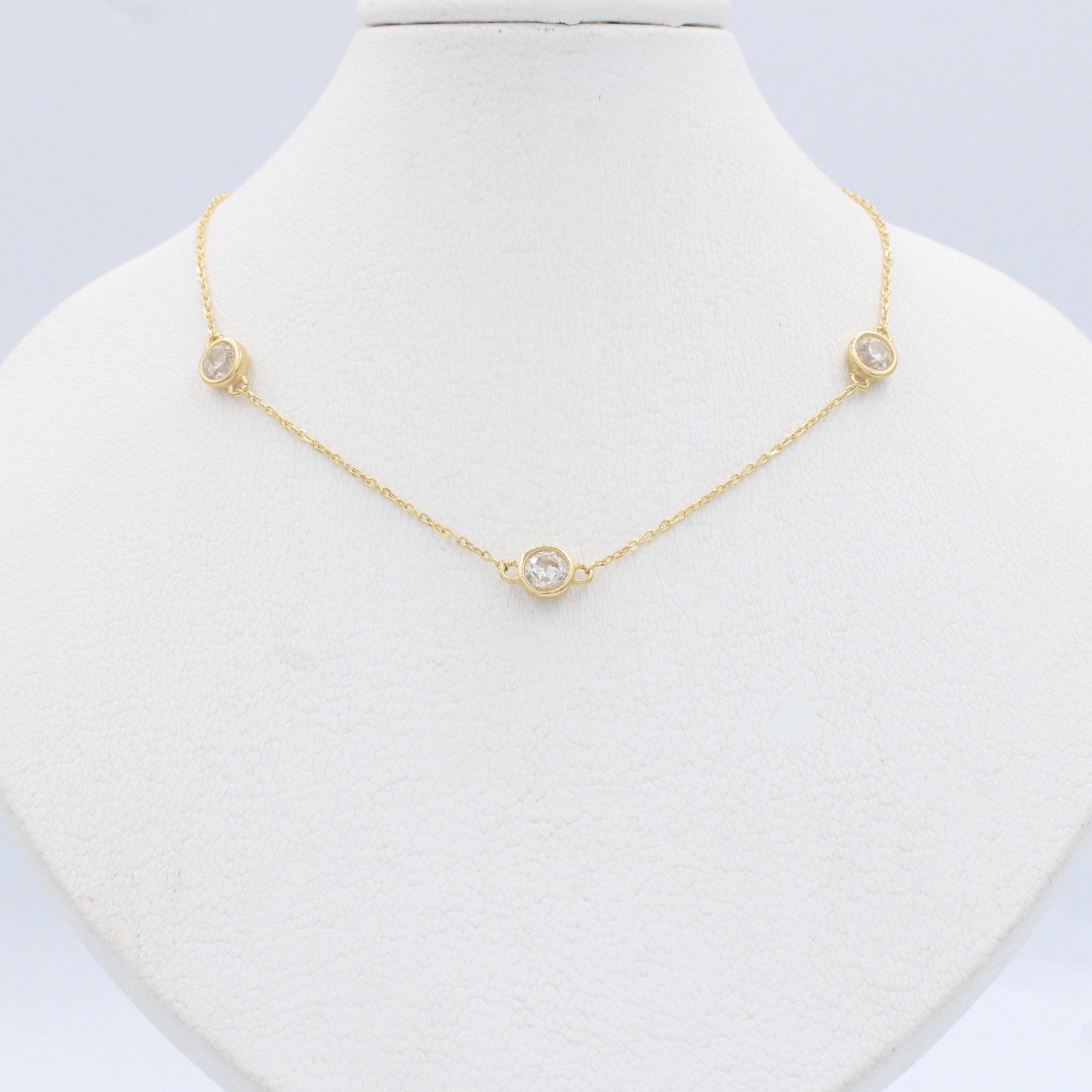 Gargantilla de Oro 14k Diseño con 7 Zirconias Biseladas mod. 10202