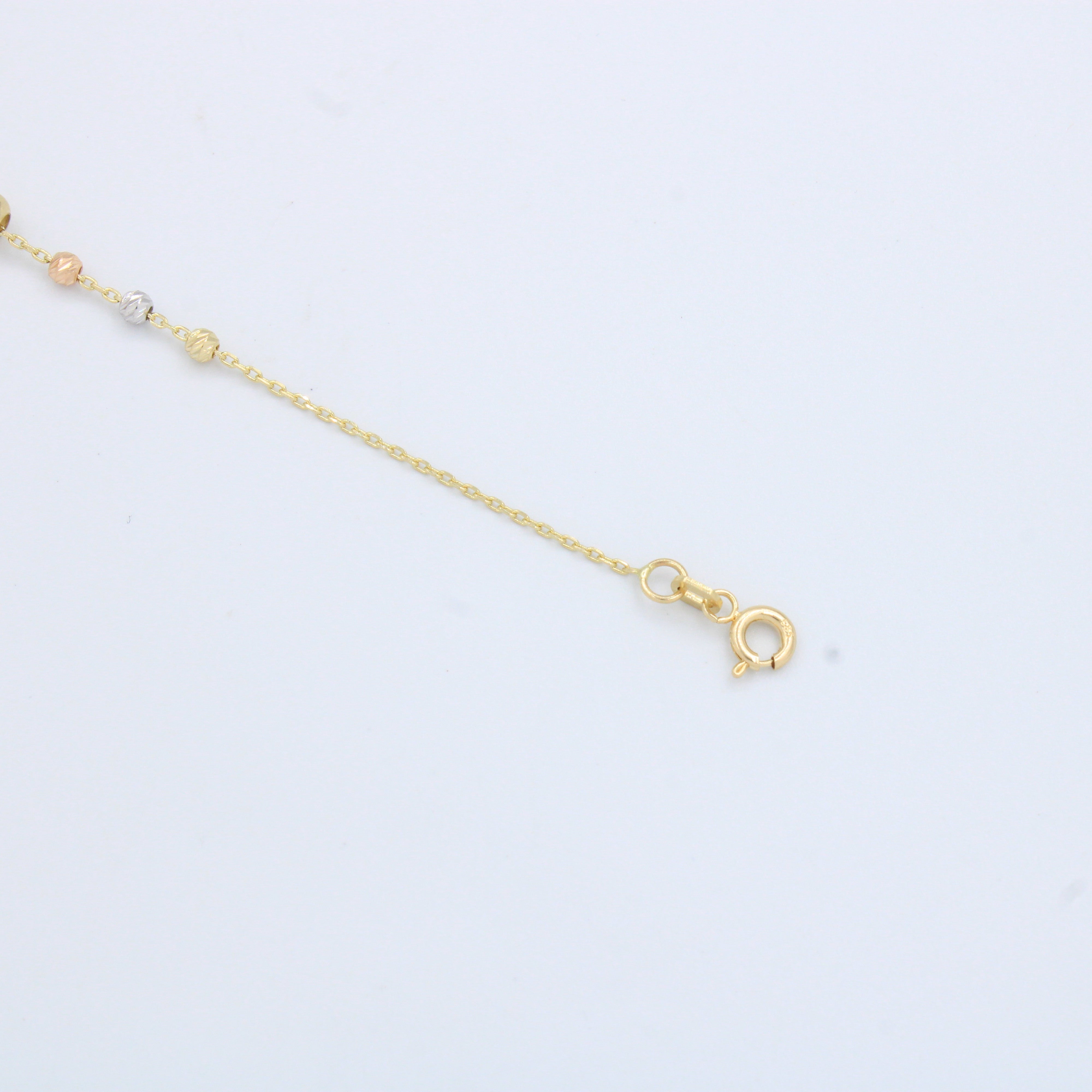 Pulsera de Oro 14k con Tejido Esférico Especial Diseño Hueco y Diamantado mod. 10203