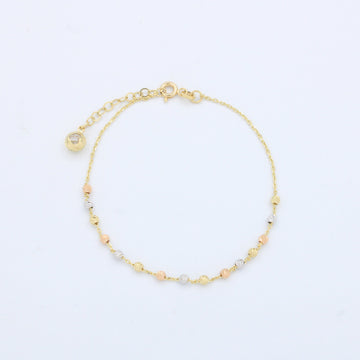 Pulsera de Oro 14k con Tejido de Esferas Diamantadas mod. 10204