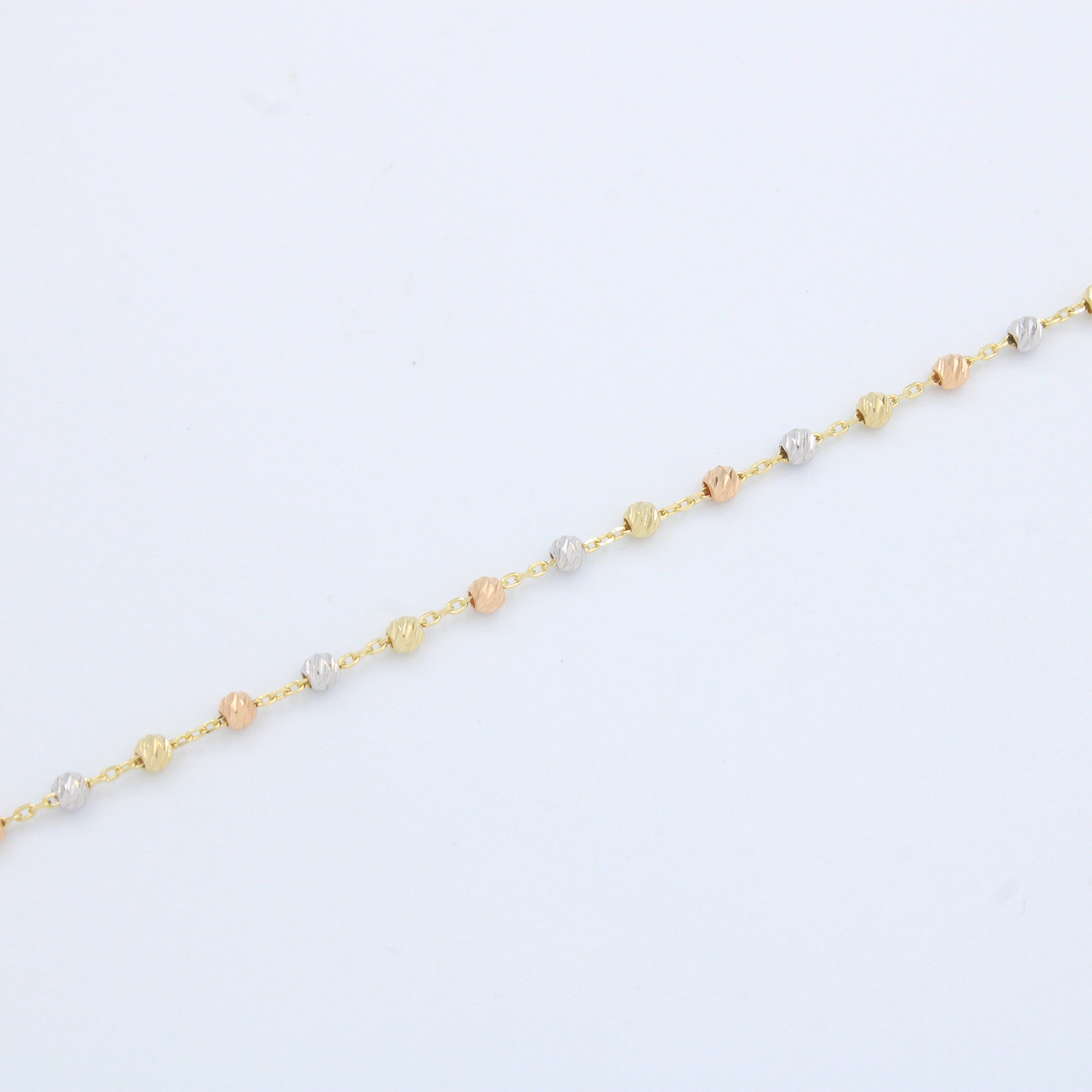 Pulsera de Oro 14k con Tejido de Esferas Diamantadas mod. 10204