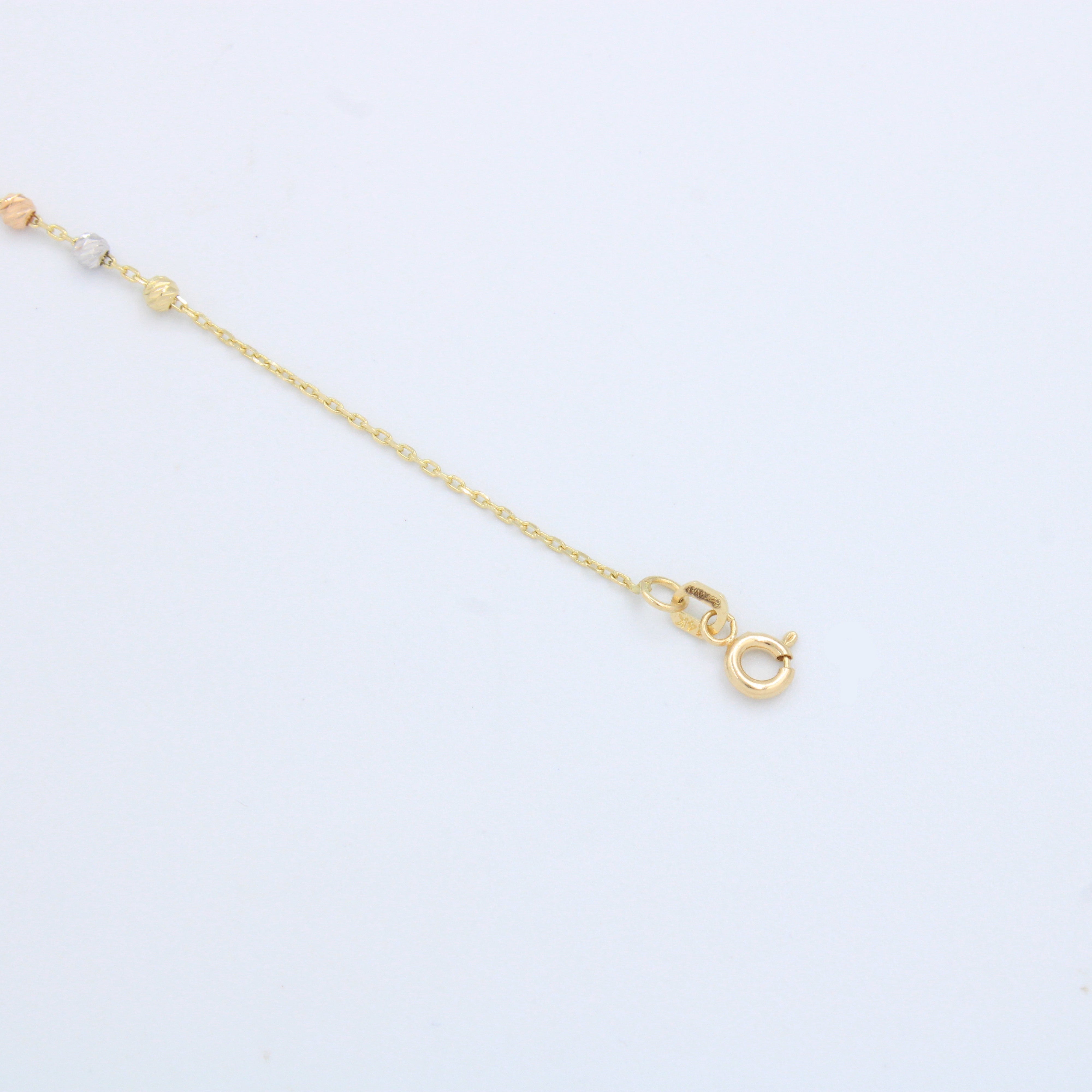 Pulsera de Oro 14k con Tejido de Esferas Diamantadas mod. 10204
