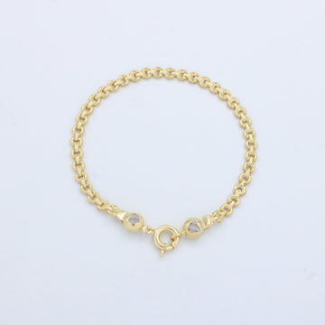 Pulsera de Oro 14k Tejido Especial Huecocon Zirconias en Esfera mod. 10186
