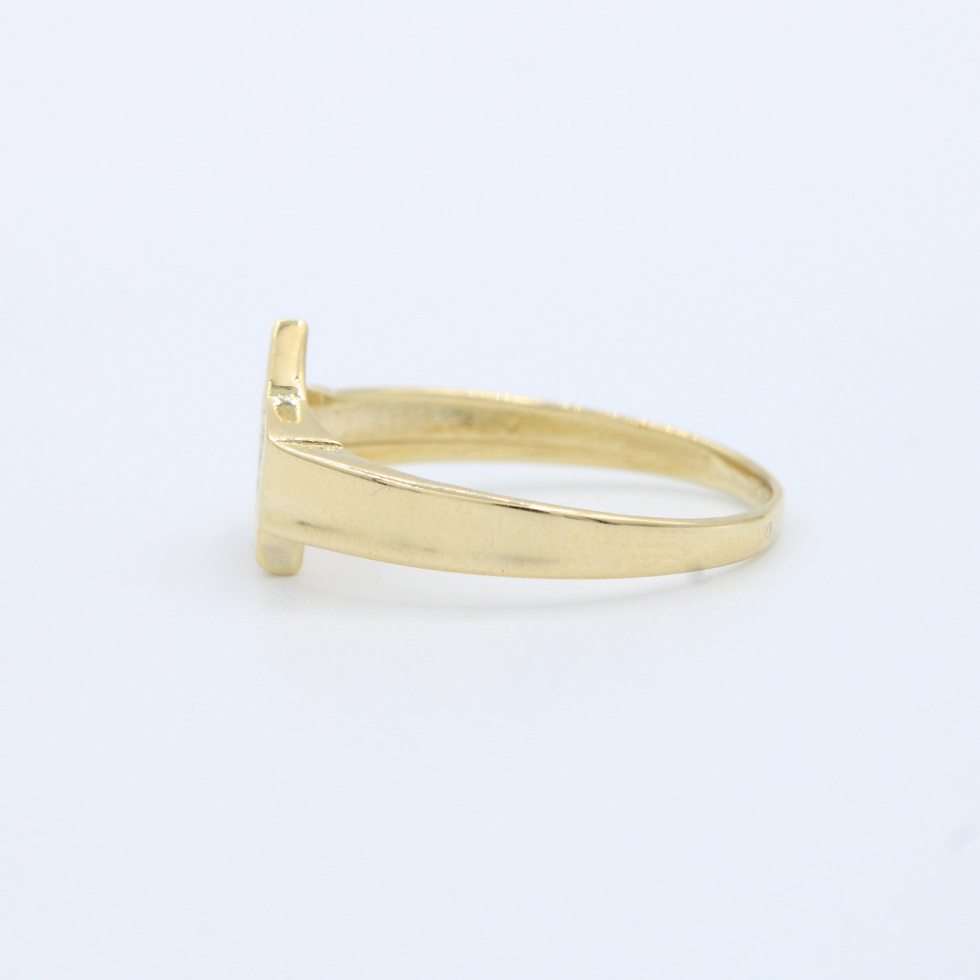 Anillo de Oro 14k Diseño con Estrella Incrustada de Zirconias mod. 10193